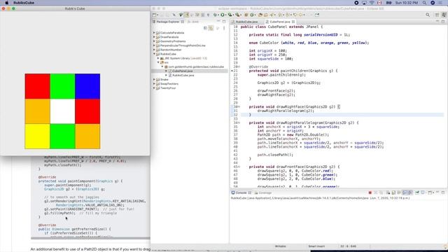 Java Rubiks Cube 3 | Drawing 9 colourful squares on right face смотреть онлайн