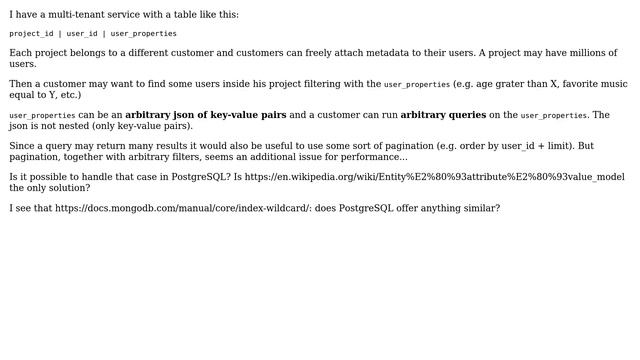 Databases: Does PostgreSQL support wildcard indexes on JSON? смотреть онлайн