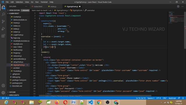 SignUp Form With Validation Using React JS | Bootstrap 4 | Registration Form in React JS Tamil смотреть онлайн