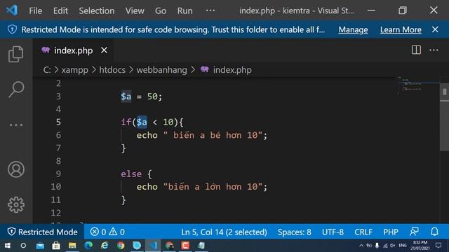 Học PHP Bài 11 - Câu lệnh if else elseif смотреть онлайн