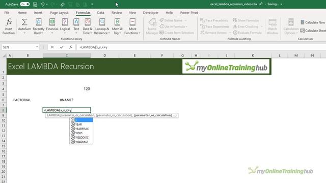 Excel LAMBDA Recursion + a Trick for Evaluating in a Cell