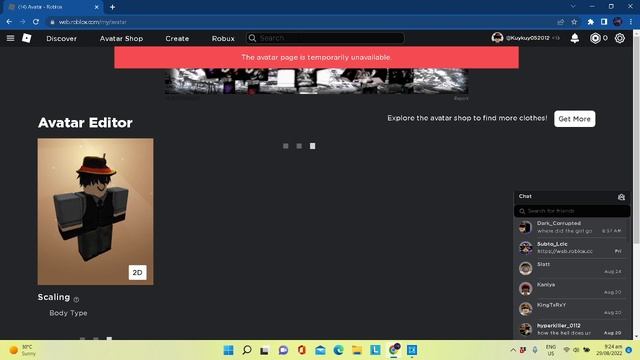 is roblox down????????? "the avatar page is temporary unavailable" смотреть онлайн