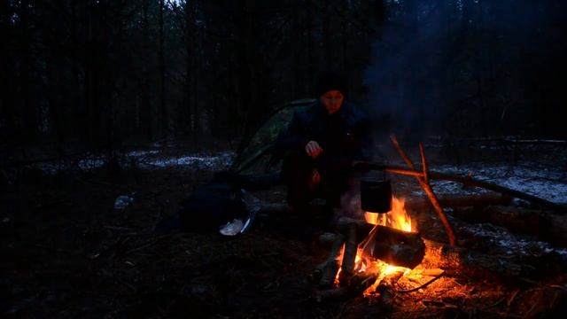 Ночевка в лесу. Одиночный поход с ночевкой в палатке. Страшные крики в лесу. Кто это ?