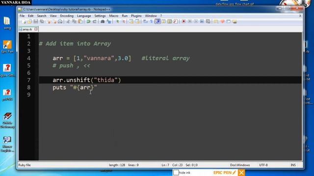 Ruby Add item into Array speak khmer смотреть онлайн