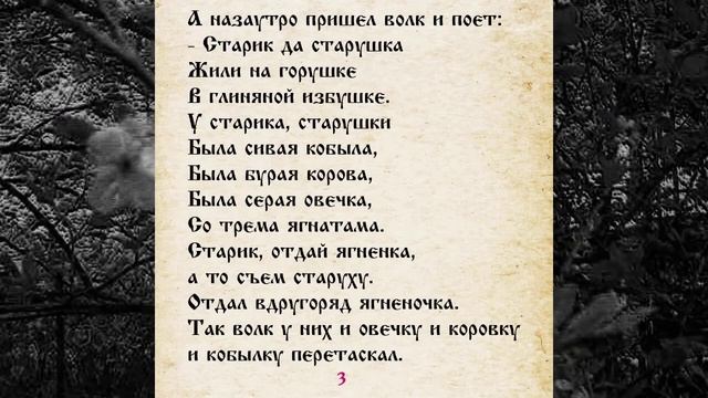 СКАЗКА 023 СТАРИК И ВОЛК  САМИ ЧИТАЕМ