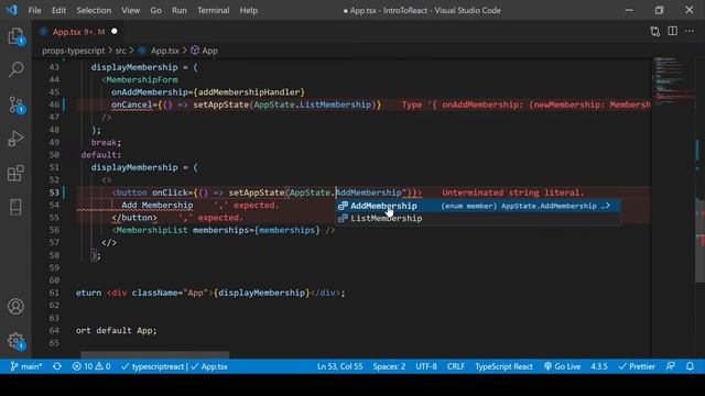 Intro to ReactJS - Part 8b - Enum - Typescript смотреть онлайн