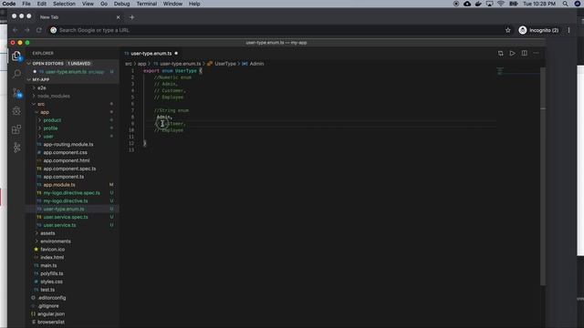 Angular Typescript enum types - numeric, string and heterogeneous смотреть онлайн