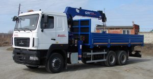 Бортовой МАЗ 631228 с КМУ Dong Yang1414 (6х4, 6.4м, 18.27т, КМУ 7т-2м, 1.2т-10.6м, WP 12.430Е5)