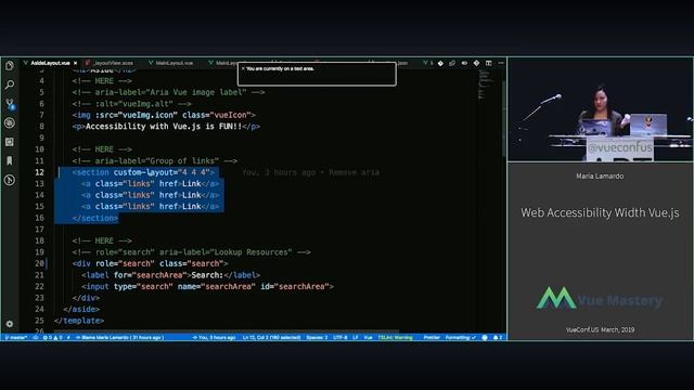 VUECONF US 2019 | Web Accessibility With Vue.js with Maria Lamardo смотреть онлайн