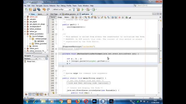 tutorial java latihan gui apilkasi perhitungan sederhana menggunakan menu pada combobox смотреть онлайн