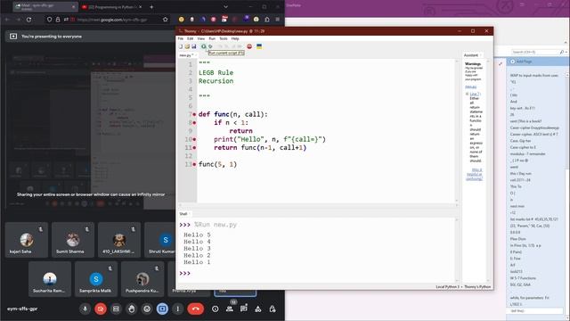 Programming in Python I Functions: LEGB Rule, Recursion I Session - 12 | Hindi смотреть онлайн