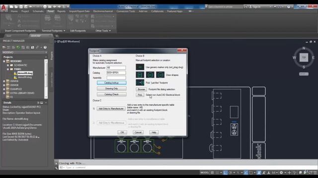 40. Inserting footprints in AutoCAD Electrical смотреть онлайн
