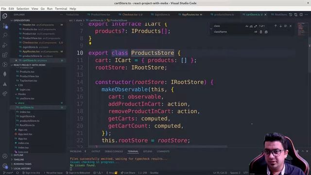 How to design E-commerce app using React + MobX | Typescript | state management | Part - 4 смотреть онлайн