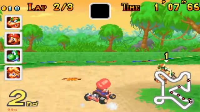 Mario Kart: Super Circuit - Circuit #3 - Riverside Park [GBA Walkthrough] смотреть онлайн