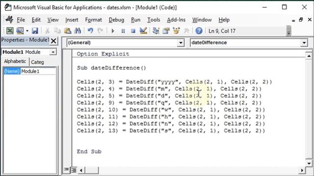 Using Datediff Function in VBA смотреть онлайн
