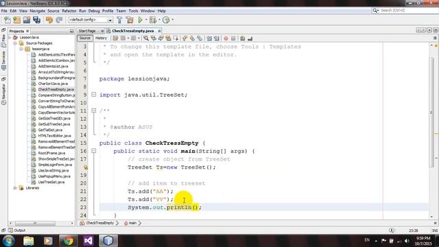 How to Check elements from TreeSet isEmpty in Java Netbeans смотреть онлайн