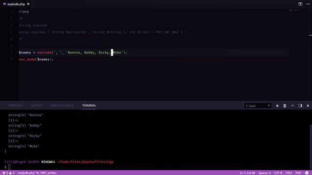 PHP Basics: String functions - explode смотреть онлайн