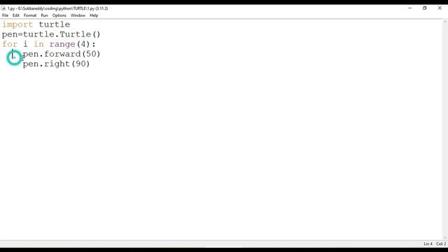 Drawing simple square in python using turtle смотреть онлайн