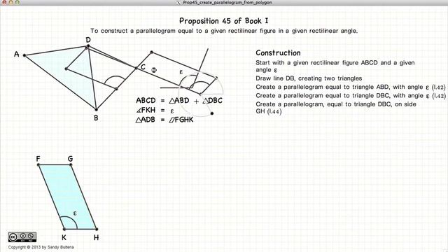Euclid's Elements Book 1 - Proposition 45 смотреть онлайн