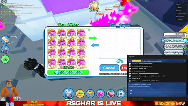 ?LIVE 100 MILLION  GEMS GIVEAWAY In Pet Simulator X | Pixel World | Roblox Pet Simulator X Giveaway