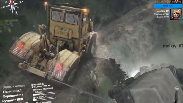 Spintires. играем на паря. карта Blakwater Canyon. смотреть онлайн