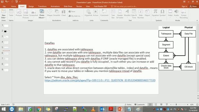 oracle 11g physical structure datafiles смотреть онлайн