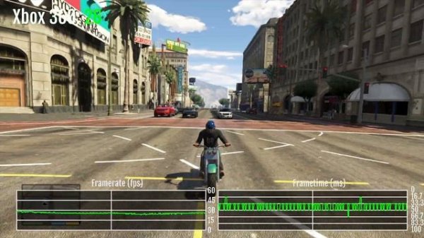 Grand Theft Auto V (GTA 5) на Xbox 360 - Gameplay / Frame-Rate Test