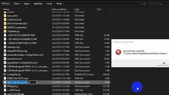 Fix Can Not find script file C:User\AppData\Local\Temp\setup.js смотреть онлайн