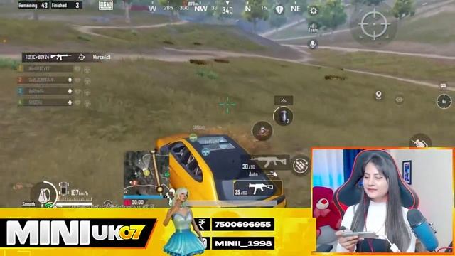 Reaction Stream on 500 Likes | BGMI LIVE With Teamcode | MiniUk07 смотреть онлайн