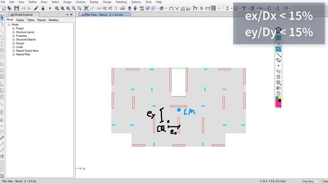 ETABS Tutorial: Center of mass VS center of rigidity - Step 14 смотреть онлайн