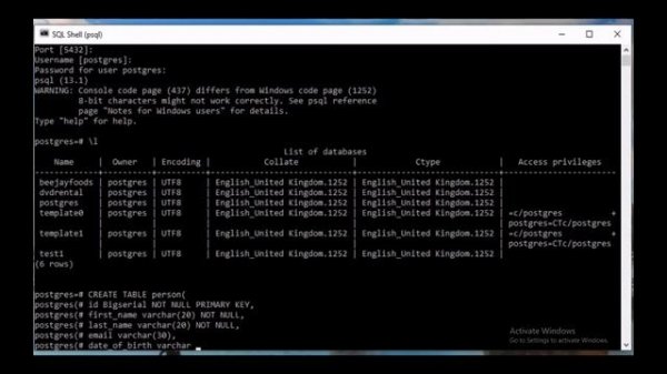 sql Database | sqlite |How to use psql command-line shell | PostgreSQL Shell How to use psql Shell