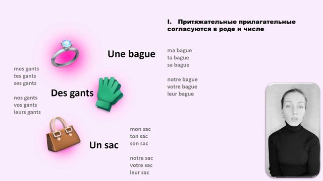 Притяжательные прилагательные во французском языке смотреть онлайн