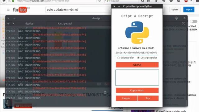 Encript e Decript MD5 Python + QT + CSS - DEMO #2 смотреть онлайн