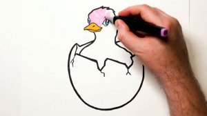 How to draw a duckling for children | Как нарисовать утенка детям