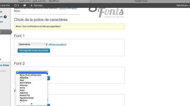 Changer les polices dans wordpress avec WP Google Fonts. смотреть онлайн