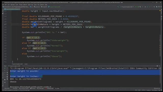 Intro to Java Chapter 03 Exercise 06 - Health application BMI смотреть онлайн