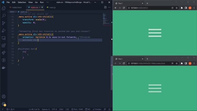 100 Days CSS Challenge Day #2 | Code With Marish? | Hamburger Menu Animation CSS & Javascript смотреть онлайн