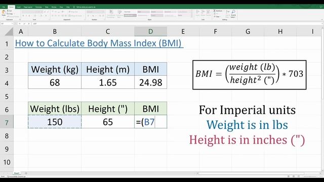 Finding Body Mass Index (BMI) in Excel смотреть онлайн