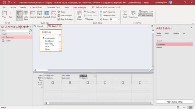 Multiple Table Subqueries in MS Access - Office 365 смотреть онлайн