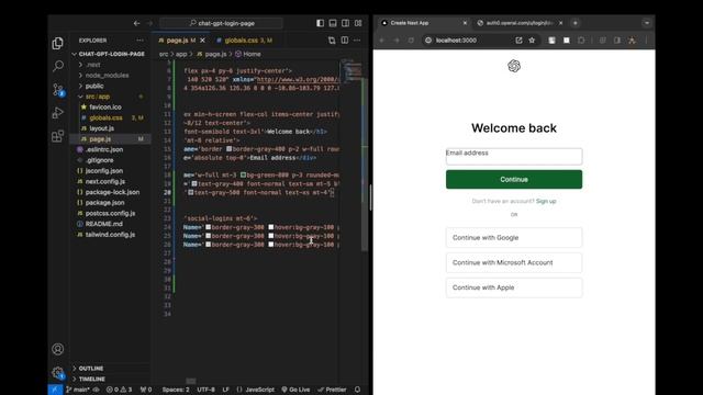 Next js projects - Chat GPT login page clone - tailwind CSS/ CSS 3/ react js смотреть онлайн