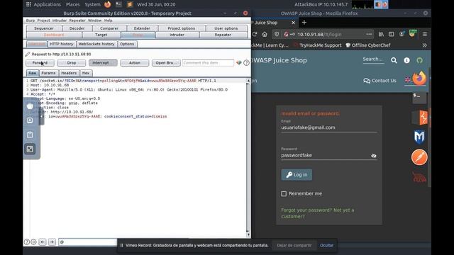 Burpsuite e intruder para probar payload de sql injection en OWASP juice shop смотреть онлайн