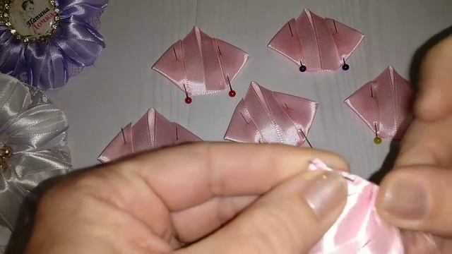 Красивые цветы из атласной ленты 5 см/ Канзаши МК/ DIY смотреть онлайн