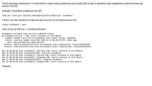 Ubuntu: How to remove sickbeard when installed via git? смотреть онлайн