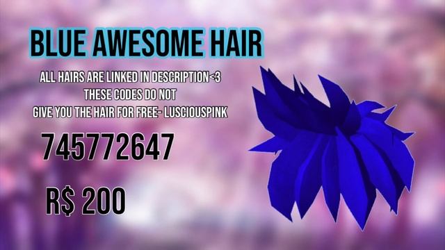 Blue Roblox Hair Codes | Lusci0uspink смотреть онлайн