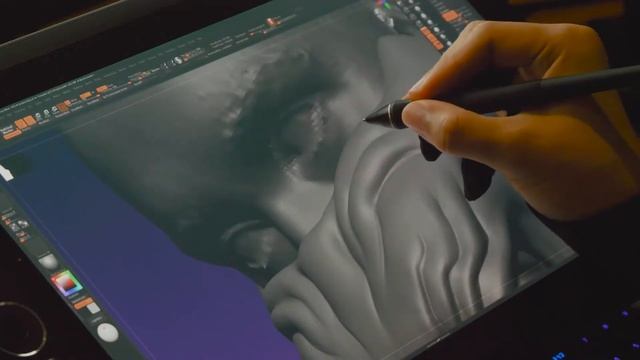 Sculpting with Wacom Mobilestudio Pro / Zbrush 2022 (x2 Speed) смотреть онлайн