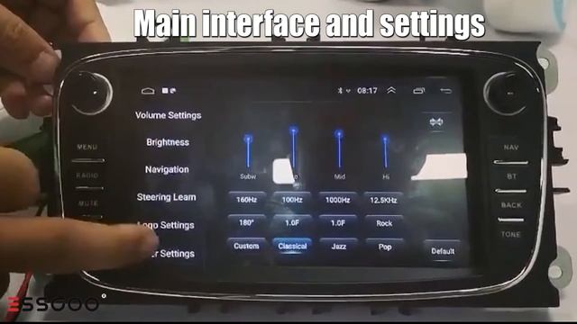 Car Stereo Audio Player For Ford Focus 06-10, 100% match for you car, Logo Setting step смотреть онлайн