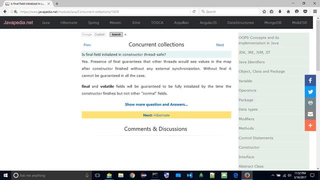 Is final field initialized in constructor thread-safe?
| javapedia.net смотреть онлайн