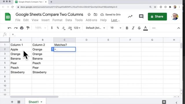 Compare 2 Columns in Google Sheets смотреть онлайн