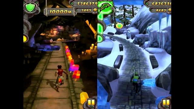 Temple Run 2 Lost Jungle VS Frozen Shadows Android iPad iOS Gameplay+New Update смотреть онлайн