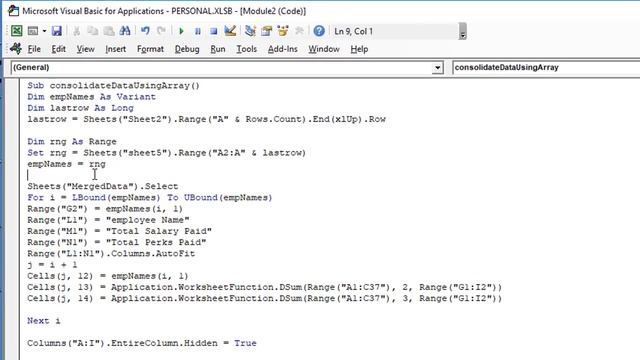 Consolidate Data Using VBA смотреть онлайн